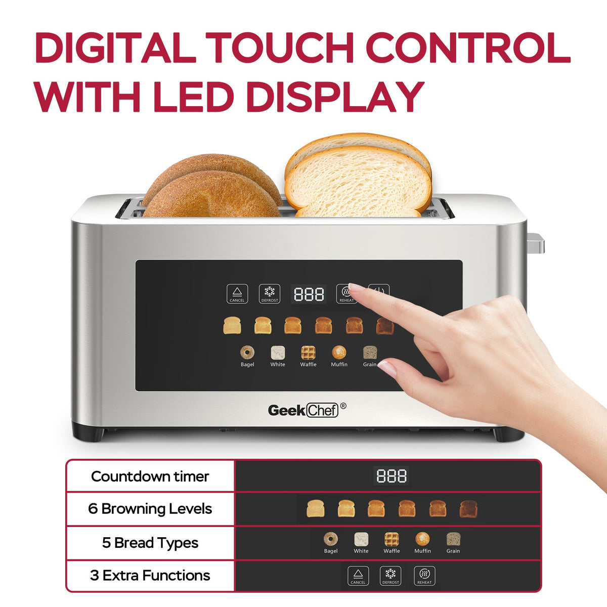 4-Slice Toaster with Extra-Wide Entrance - Stainless Steel