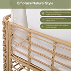 Outdoor Patio Furniture, All-Weather Rattan Sectional Sofa Set With Thick Cushions And Pillows