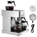 Commercial Drip Coffee Maker, 12 Cups Coffee-Maker Machine with 4 Glass Carafes and 4 Decanter plates