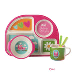 5pcs/set Baby Dinnerware Bamboo Fiber Children Tableware Set