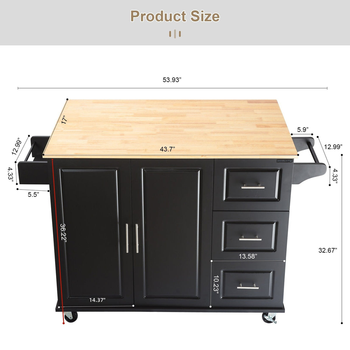 Kitchen Island & Kitchen Cart Mobile Kitehcn Island Top