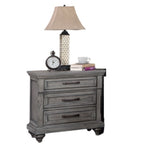 Panel 3 Piece Bedroom Set with Nightstands - Dark Gray or Dark Brown