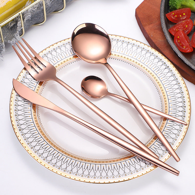 Portuguese Stainless Steel Four-Piece Tableware Set