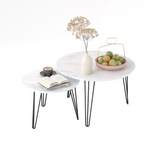 27.56'' Round Nesting Coffee Table Set of 2, Circular Nesting End Table Set