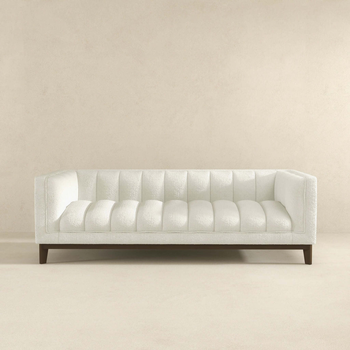 Mid Century Modern Sofa with Pet-Friendly Upholstery - White, Green, Orange