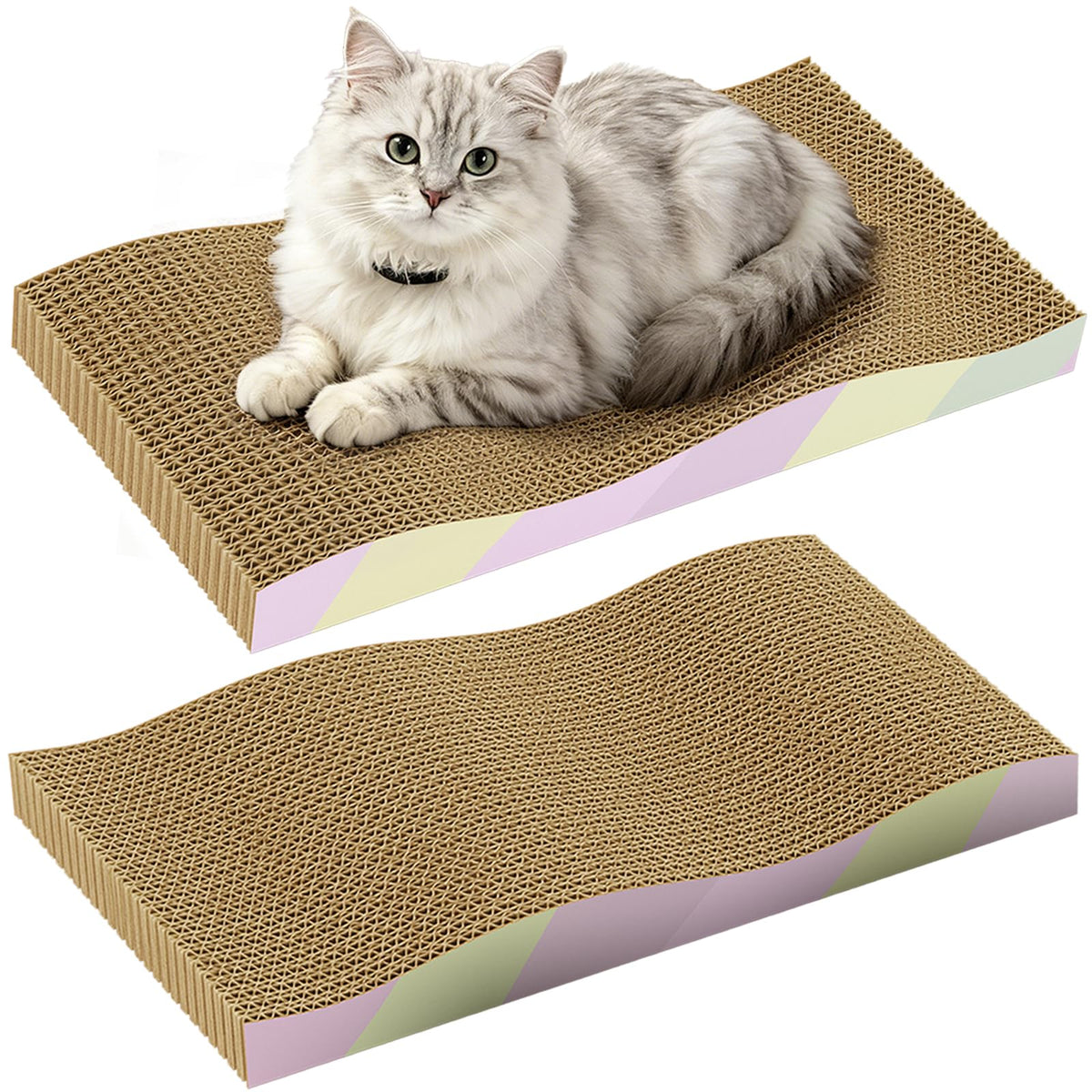 Cat Scratching Board 2-Pack, Reversible Cat Scratcher Pad