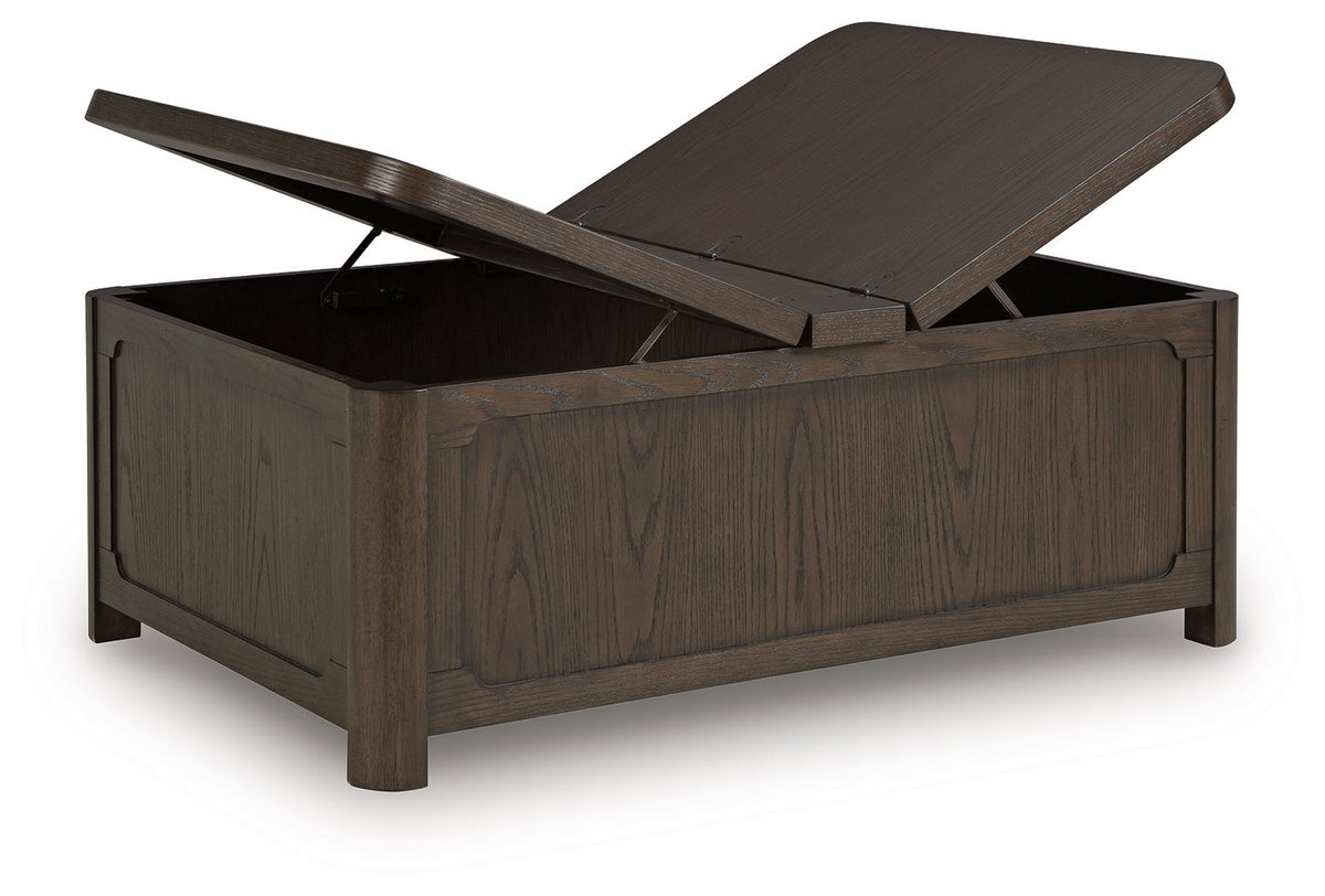 Breckington - Cocktail Table With Storage - Dark Brown