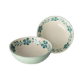 Ceramic Salad Bowl with Hand-painted Green Flower Vine - Large - 27.73 oz