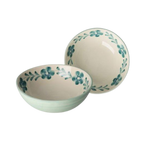 Ceramic Salad Bowl with Hand-painted Green Flower Vine - Large - 27.73 oz