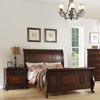 Panel 3 Piece Bedroom Set with Nightstands - Dark Gray or Dark Brown