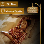 Arc Floor Lamp with 3 Color Temperatures, LED Gold Floor Lamp with Remote