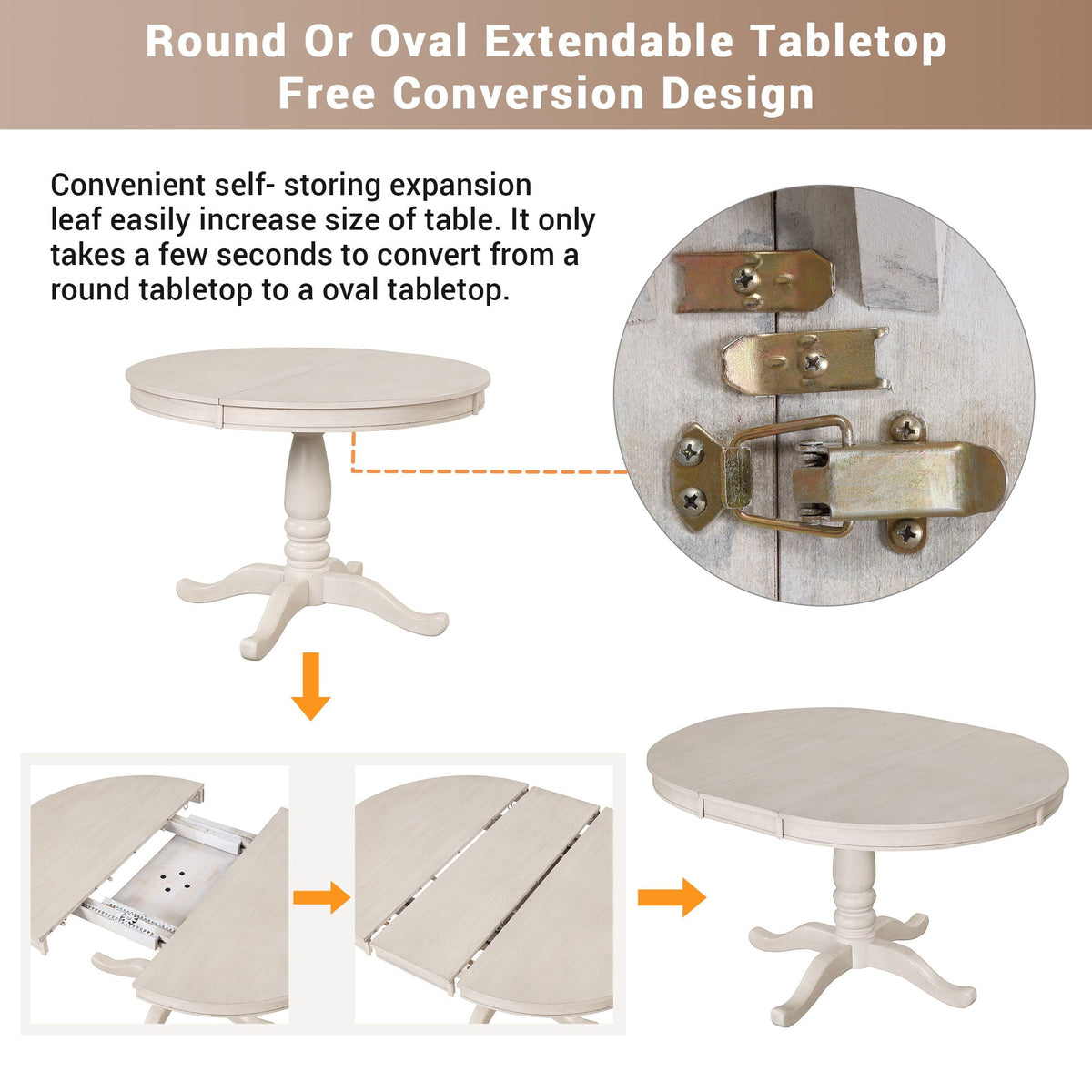 Modern Dining Table Set For 4, Round Table And 4 Kitchen Room Chairs