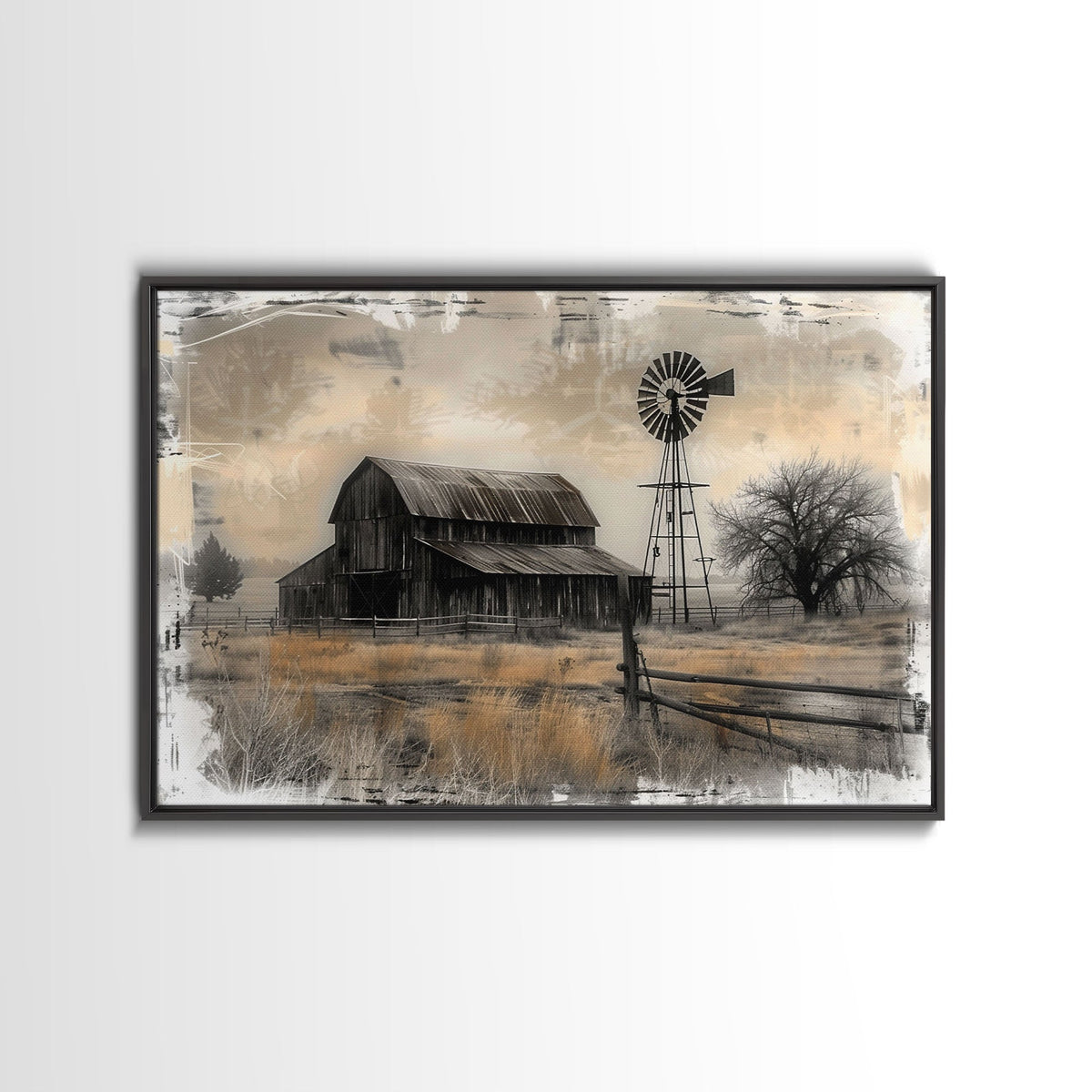 Farmhouse Barn Wall Art Canvas Print Painting Metal Art Vintage Decor