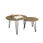27.56'' Round Nesting Coffee Table Set of 2, Circular Nesting End Table Set