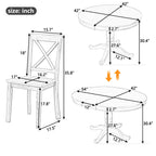Modern Dining Table Set For 4, Round Table And 4 Kitchen Room Chairs