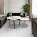 27.56'' Round Nesting Coffee Table Set of 2, Circular Nesting End Table Set