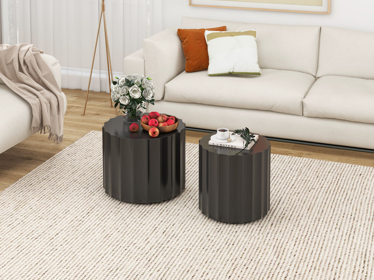 Coffee Table Set of 2, Round Coffee Table