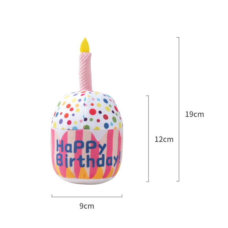 Pet Toy Birthday Cake Celebration Play Doll for Dogs with Sound