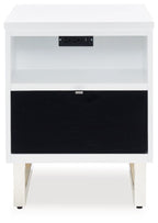 Gardoni - Chair Side End Table - White / Black