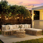 Outdoor Patio Furniture, All-Weather Rattan Sectional Sofa Set With Thick Cushions And Pillows