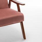Mid-Century Modern Chair, Living Room Chair with Solid Wood Frame, Accent Chair Extra-Thick Backrest,
