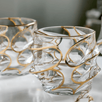 Gold Line Storm Japanese Crystal Whisky Glass