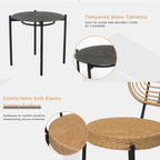 3 Pieces Of Luxury Outdoor Wicker Furniture - Patio Bistro Style