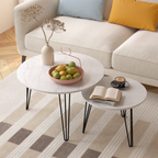 27.56'' Round Nesting Coffee Table Set of 2, Circular Nesting End Table Set