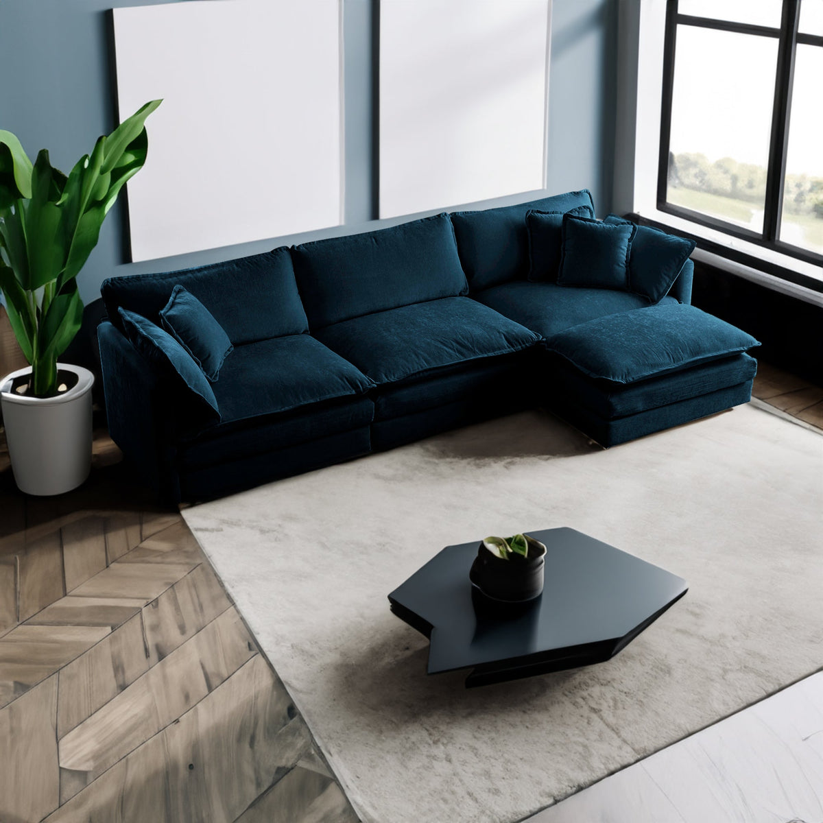 Free Combination Comfy Upholstery Modular Oversized L Shaped Sectional Sofa