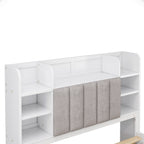 Multi-functional Full Size Bed Frame with 4 Under-bed Portable Storage Drawers