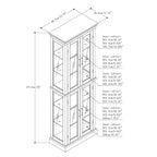 Lighted Curio Cabinet with Adjustable Shelves and Mirrored Back Panel - Dark Brown, Dark Red, Light Brown
