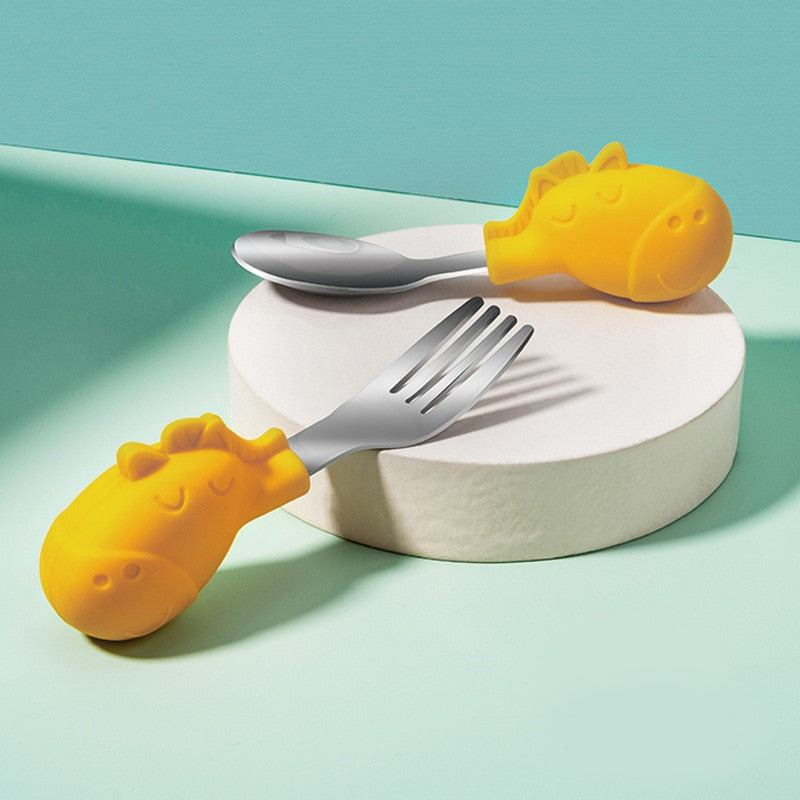 Baby Gadgets Tableware Set Children Utensil Stainless Steel Toddler Dinnerware Cutlery