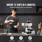 Commercial Drip Coffee Maker, 12 Cups Coffee-Maker Machine with 4 Glass Carafes and 4 Decanter plates