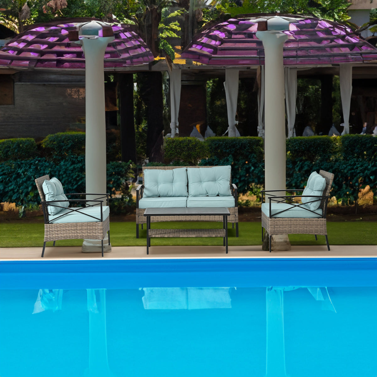 Patio Furniture, Outdoor Furniture, Seasonal PE Wicker Furniture,