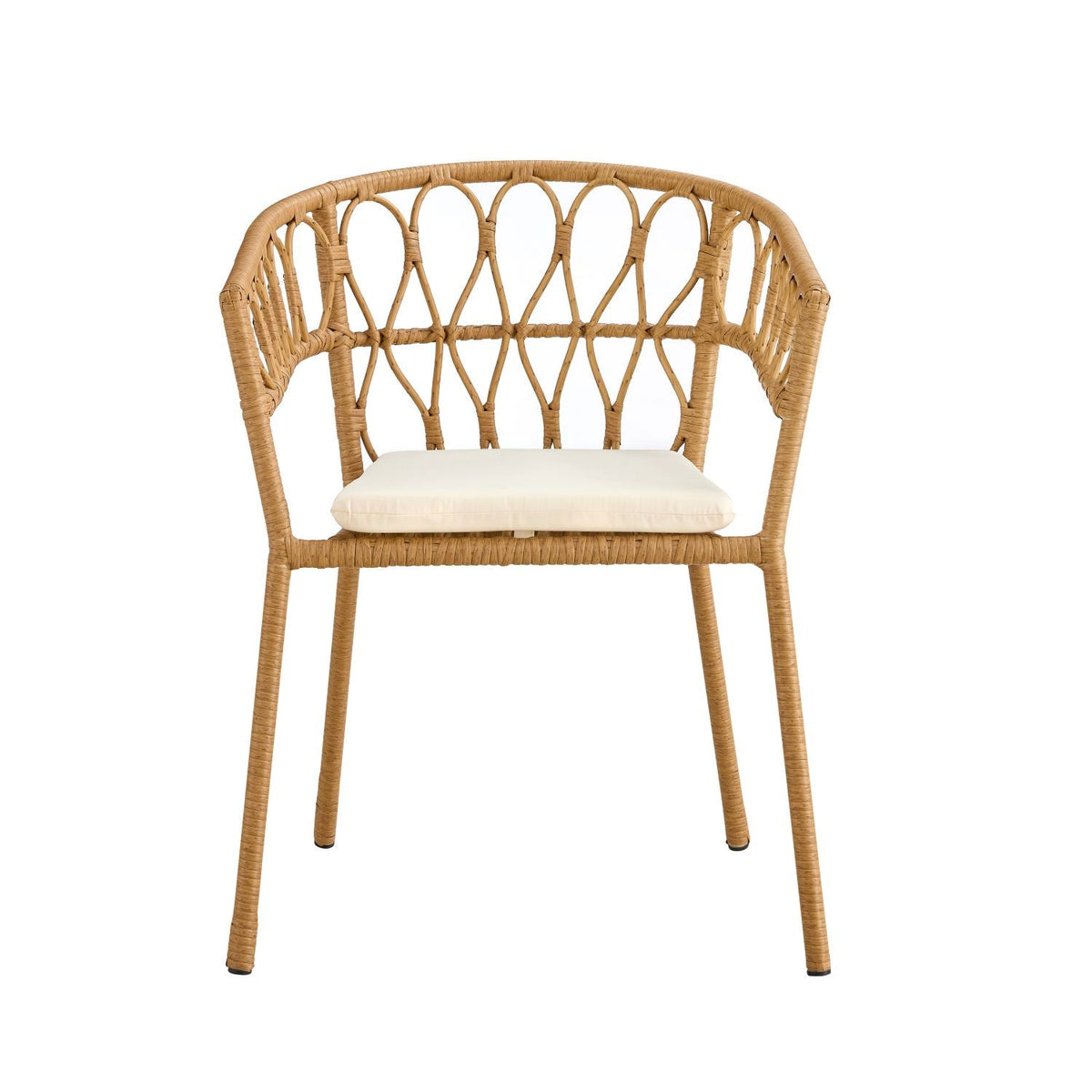 Outdoor dining set of 5 simple bamboo dinning table  PE ratten round table