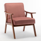 Mid-Century Modern Chair, Living Room Chair with Solid Wood Frame, Accent Chair Extra-Thick Backrest,