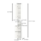 Slim Tall Bathroom Storage Cabinet With Adjustable Shelves, 2 Doors Freestanding Cabinet - White