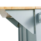 Kitchen handcart with rubber wood leaf countertop, storage cabinet