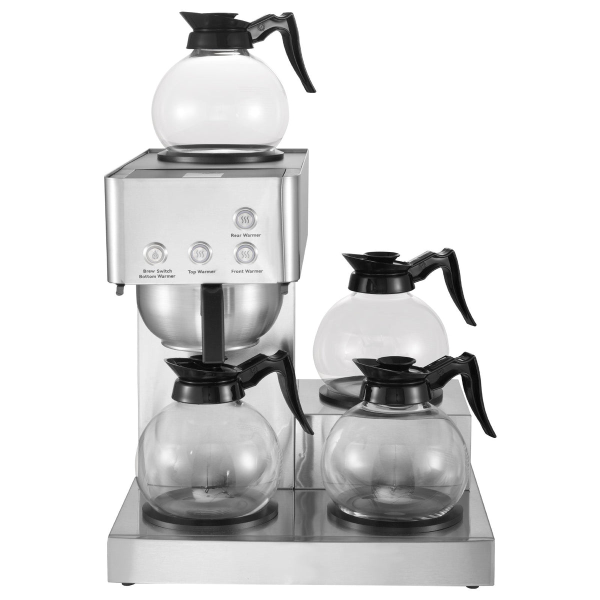 Commercial Drip Coffee Maker, 12 Cups Coffee-Maker Machine with 4 Glass Carafes and 4 Decanter plates