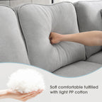 [New] 108*85.5" Modern U Shape Sectional Sofa 7 Seat Fabric Sectional Sofa Set