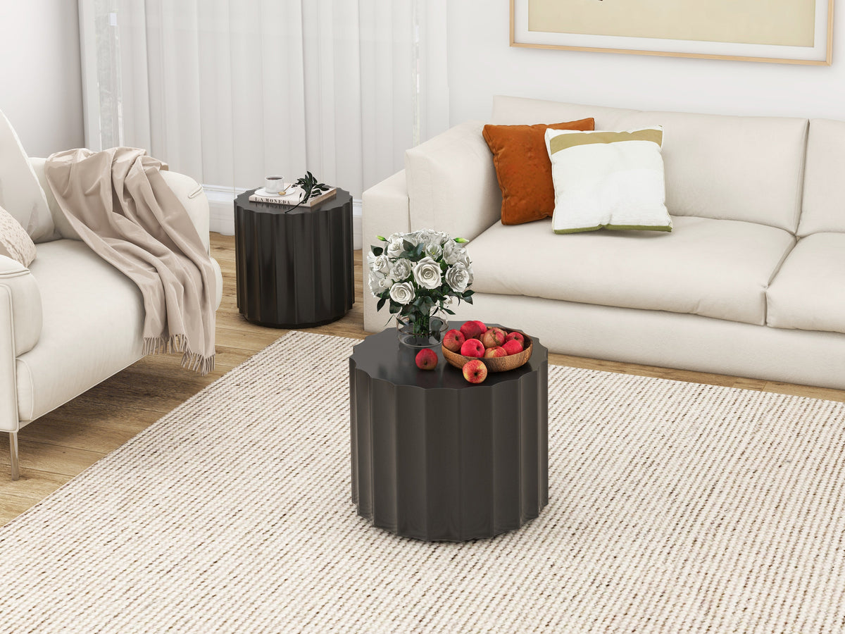 Coffee Table Set of 2, Round Coffee Table