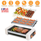 3 In 1 Electric Hot Dog Roller Machine with Grill & Griddle 6-Roller Hot Dog Cooker Smokeless Non-Stick Indoor Outdoor with 3 Temp Levels for BBQ Saus