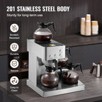 Commercial Drip Coffee Maker, 12 Cups Coffee-Maker Machine with 4 Glass Carafes and 4 Decanter plates