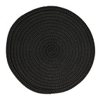 Fennco Styles Modern Everyday Textured Placemats 15 Inches Round, Set of 4 – Black Woven Table Mats for Home, Dining Room Décor, Banquets, Indoor & Outdoor and Special Events