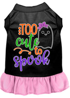 Halloween Pet Dog & Cat Dress, "Too Cute To Spook - Girly Ghost"