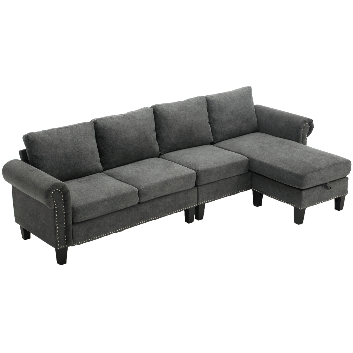 Convertible Sectional Sofa with Storage,L-shaped sofa Modern Linen Fabric