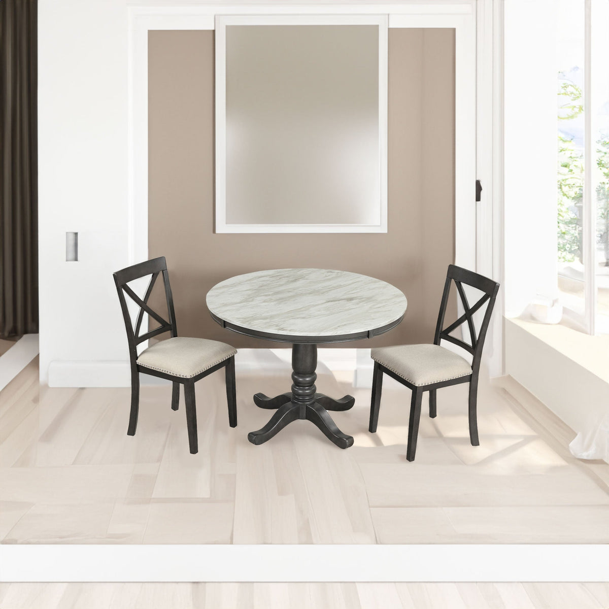 Orisfur 5 Pieces Dining Table and Chairs Set for 4