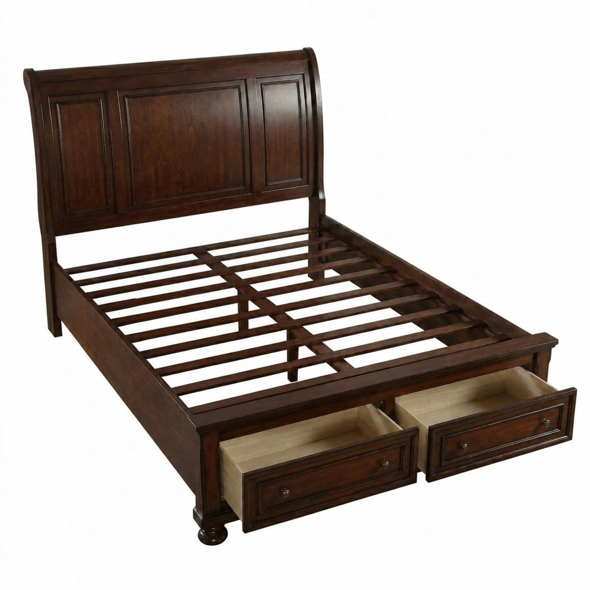 Panel 3 Piece Bedroom Set with Nightstands - Dark Gray or Dark Brown