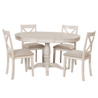 Modern Dining Table Set For 4, Round Table And 4 Kitchen Room Chairs