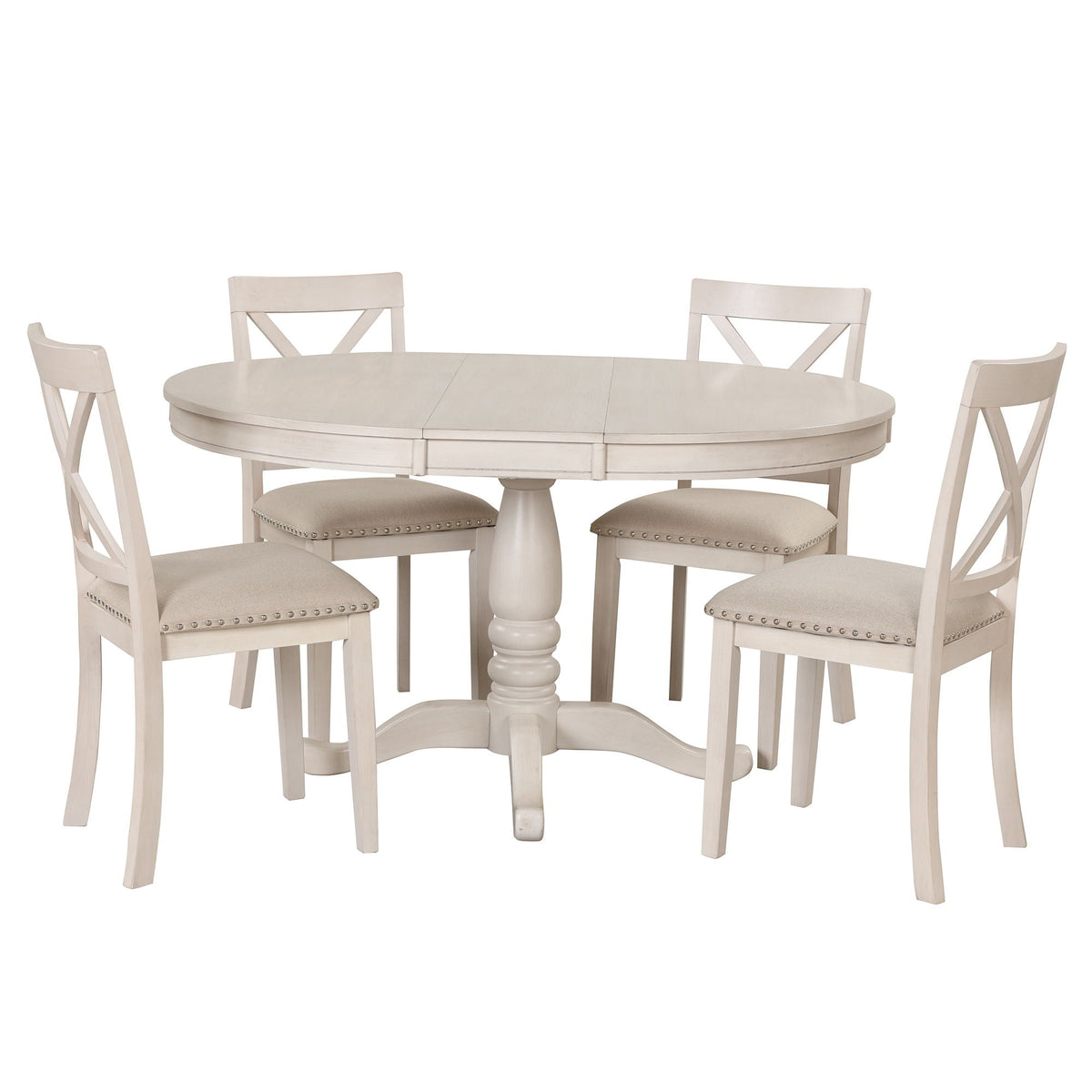 Modern Dining Table Set For 4, Round Table And 4 Kitchen Room Chairs